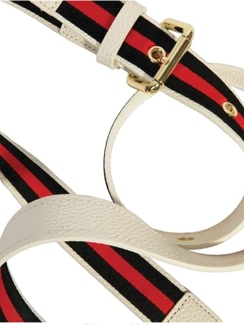 Bandolier White Strap with Navy and Orange Accent and Gold Hardware - Picture 2 of 7